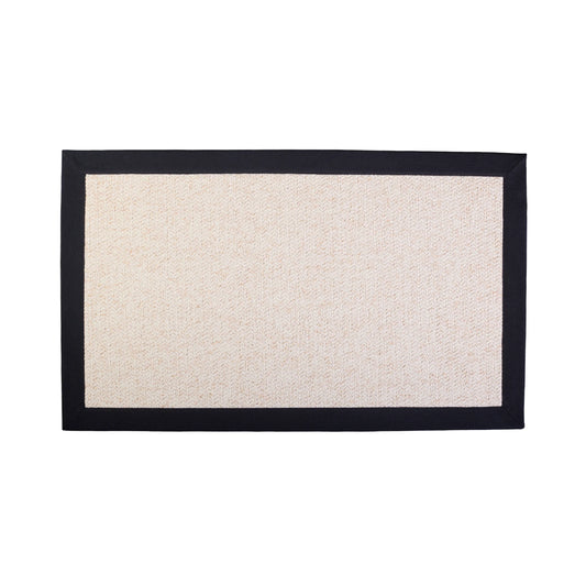Keswick Cream Fleck Weave Rug With 100% Cotton Black Border