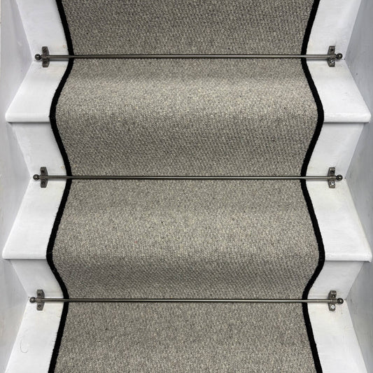 Squirrel Grey Wool Stair Runner with 100% Wool Edge