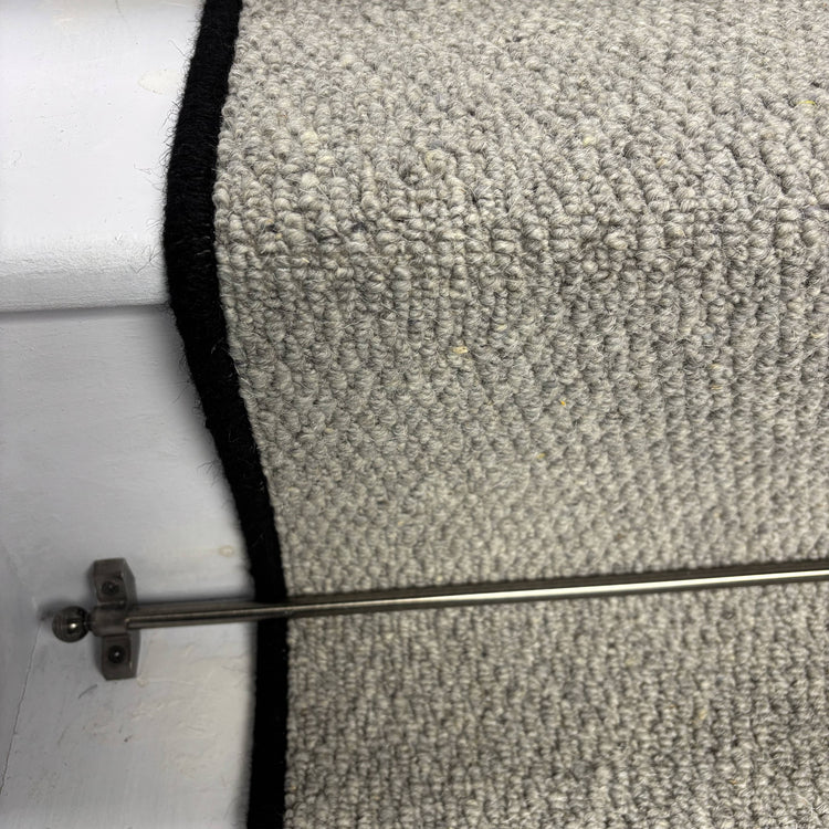 Squirrel Grey Wool Stair Runner with 100% Wool Edge