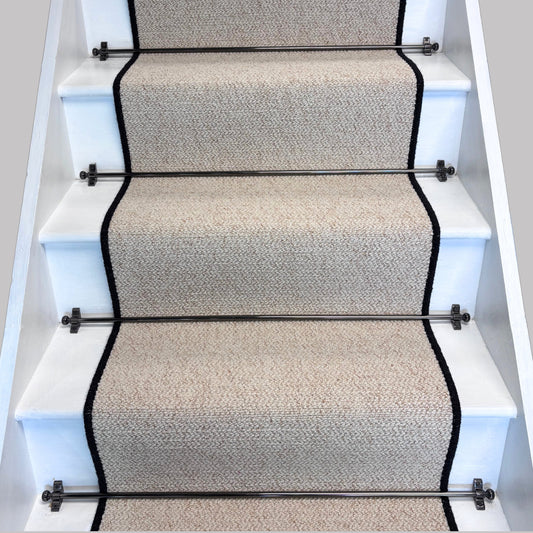 Keswick Cream Fleck Weave Stair Runner with 100% Wool Edge