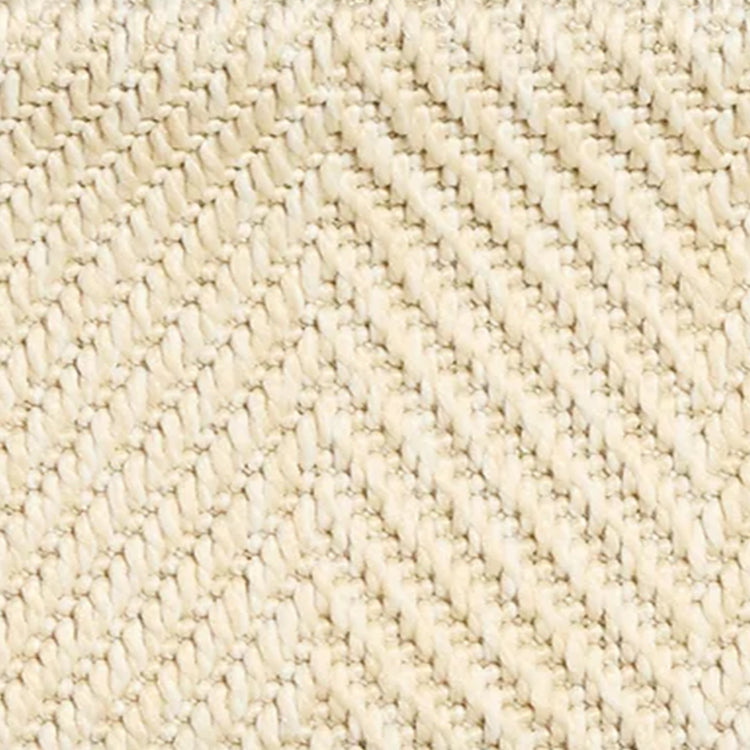 Herringbone New England Ivory Stair Runner with Self-Colour Edge