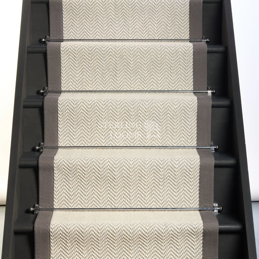 Dapple Grey Trim Stair Runner