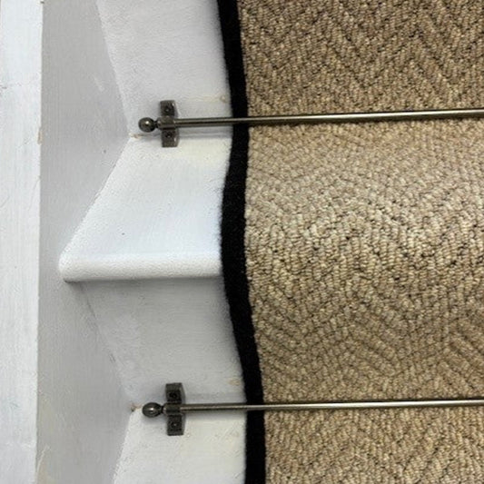 Andes Warm Beige Stair Runner With 100% Pure Wool Edge