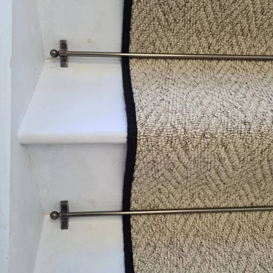 Herringbone Biscotti Stair Runner with 100 % Wool Edge
