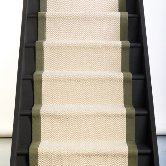 Belgravia Stair Runner with Herringbone Cotton Border