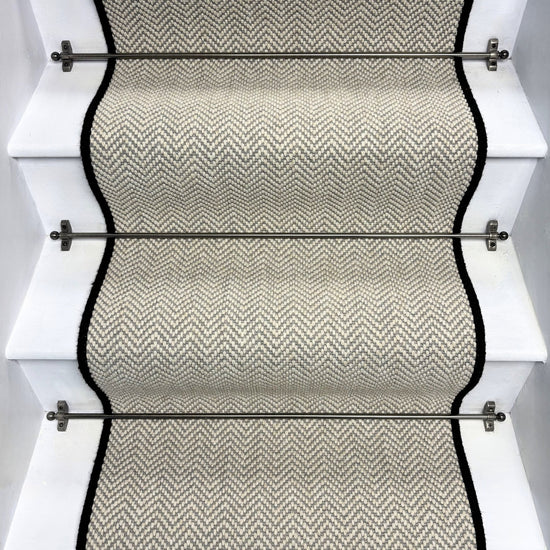 Herringbone Dapple Wool Stair Runner with 100% Wool Edge