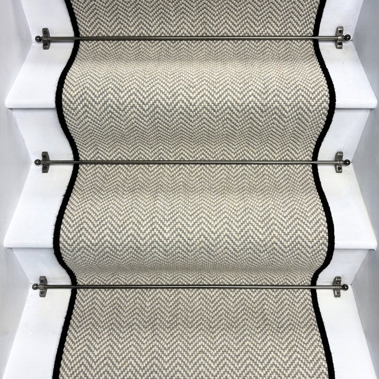 Herringbone Dapple Wool Stair Runner with 100% Wool Edge