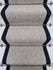 Herringbone Mirage Grey Stair Runner with 100% Cotton Black Border
