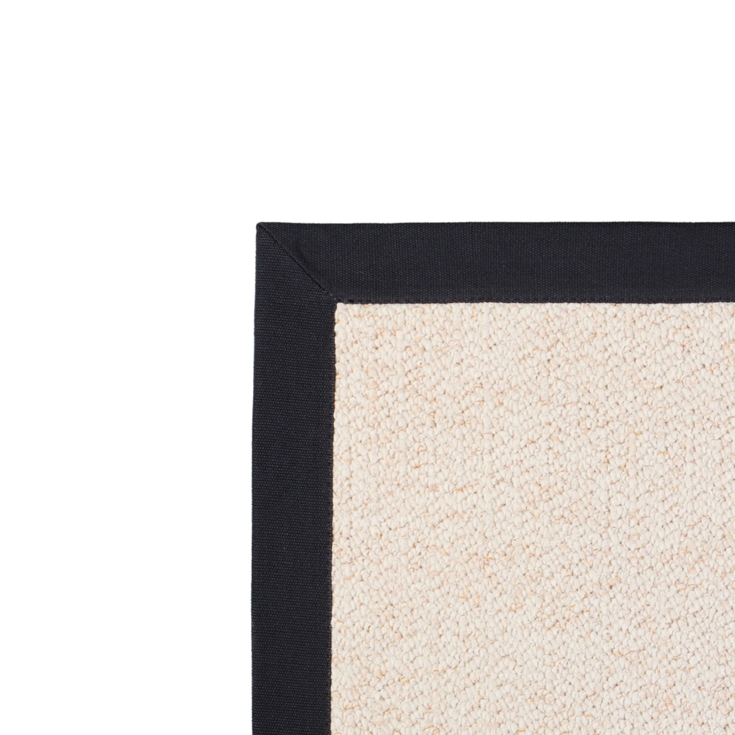 Keswick Cream Fleck Weave Rug With 100% Cotton Black Border