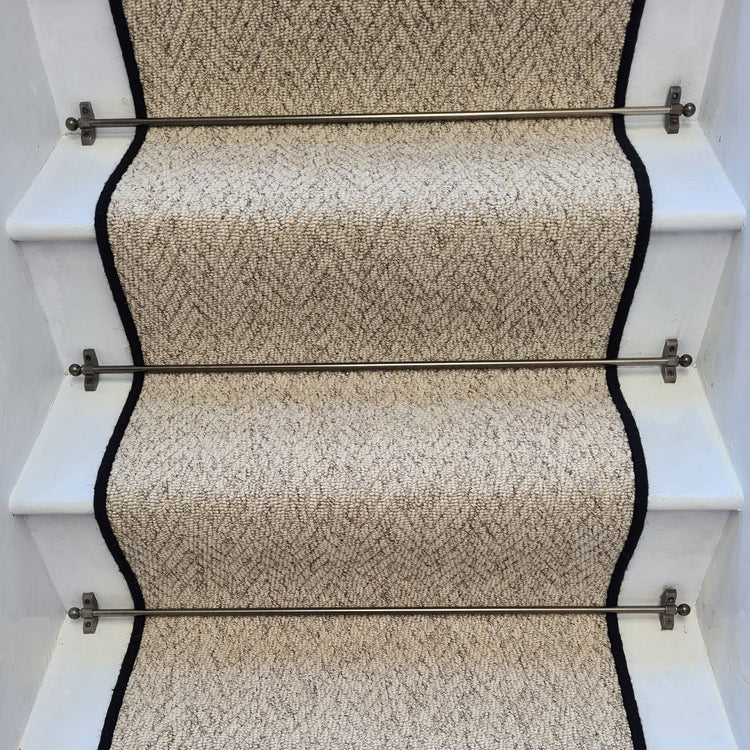 Herringbone Berber Stair Runner with 100% Wool Edge