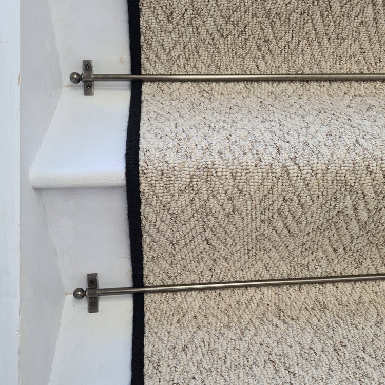 Herringbone Berber Stair Runner with 100% Wool Edge
