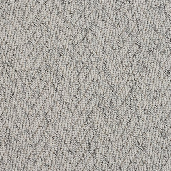 Herringbone Mirage Grey Stair Runner with 100% Cotton Black Border