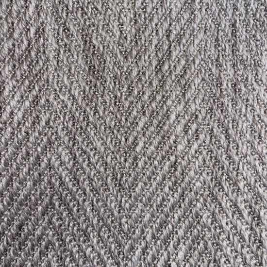 Herringbone New England Grey Stair Runner with Self-Colour Edge