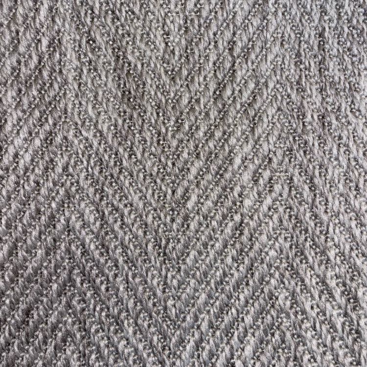 Herringbone New England Grey Stair Runner with Self-Colour Edge