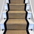 Herringbone New England Beige Stair Runner with 100% Black Cotton Border