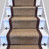Herringbone New England Beige Stair Runner with 100% Mocha Cotton Border