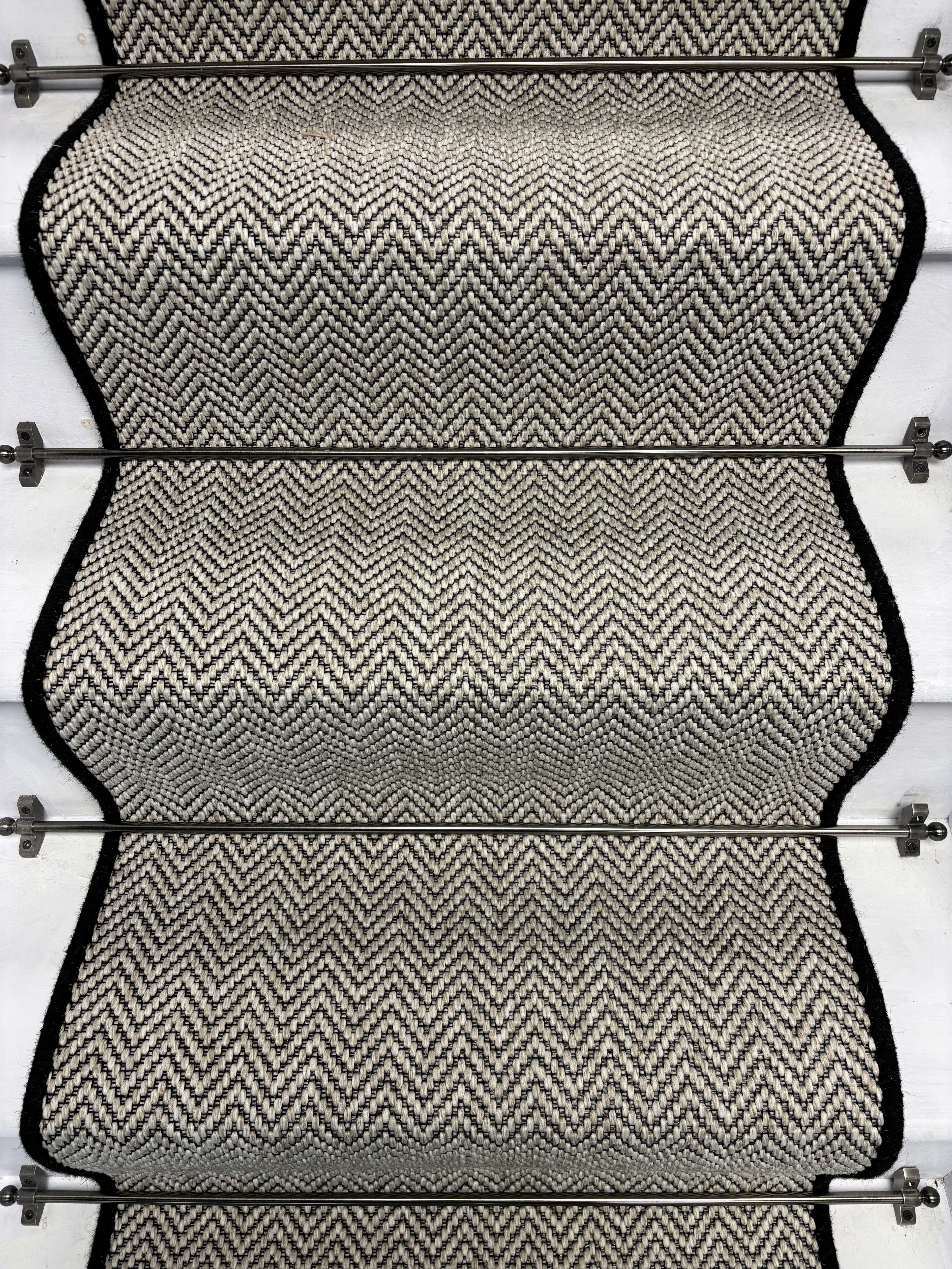 Herringbone Java Stair Runner with 100% Wool Edge