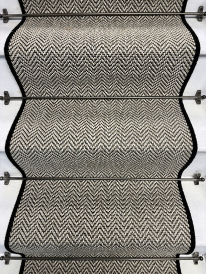 Herringbone Java Stair Runner with 100% Wool Edge