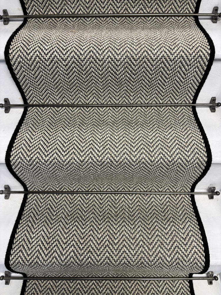 Herringbone Java Stair Runner with 100% Wool Edge