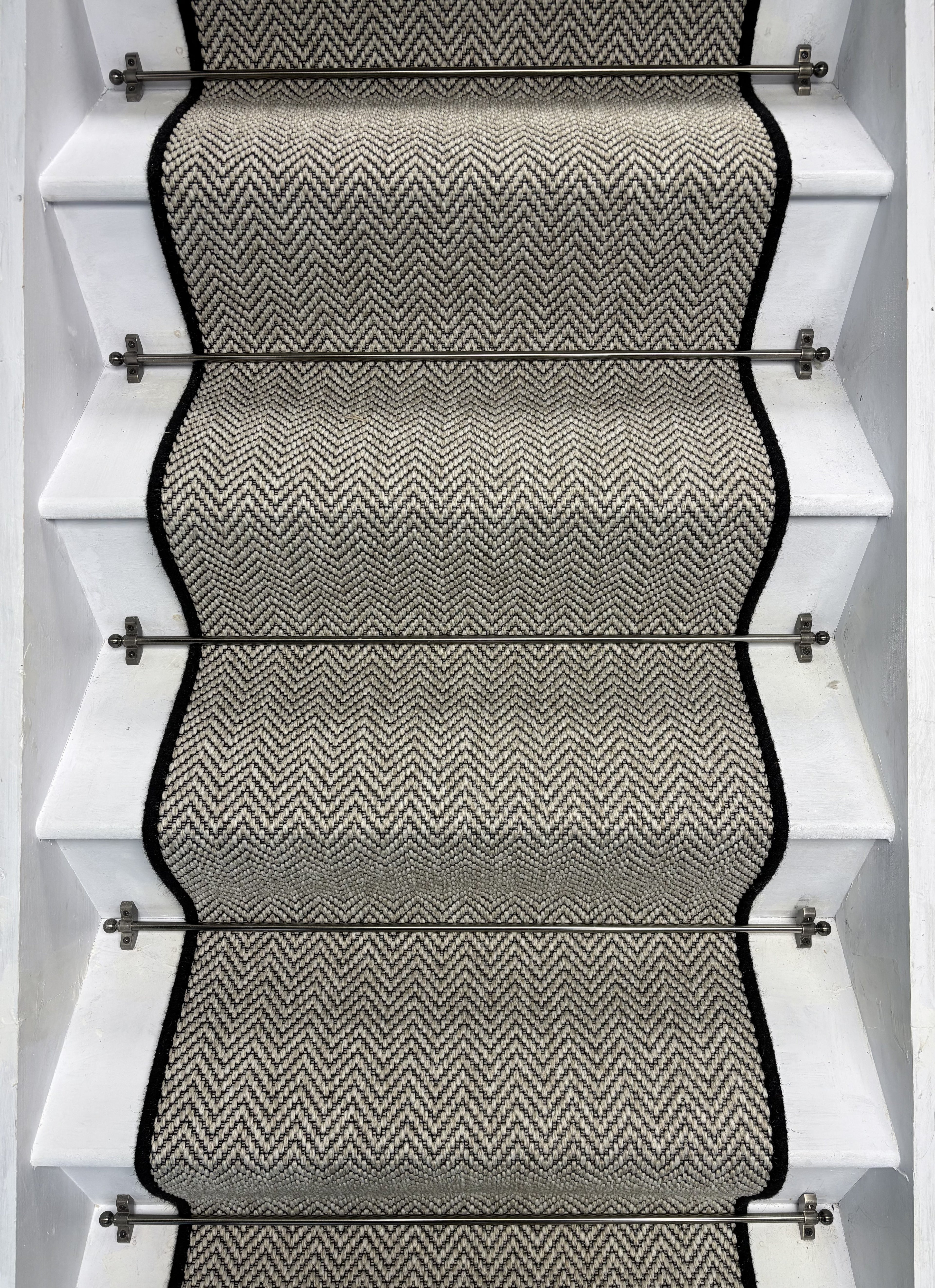 Herringbone Java Stair Runner with 100% Wool Edge