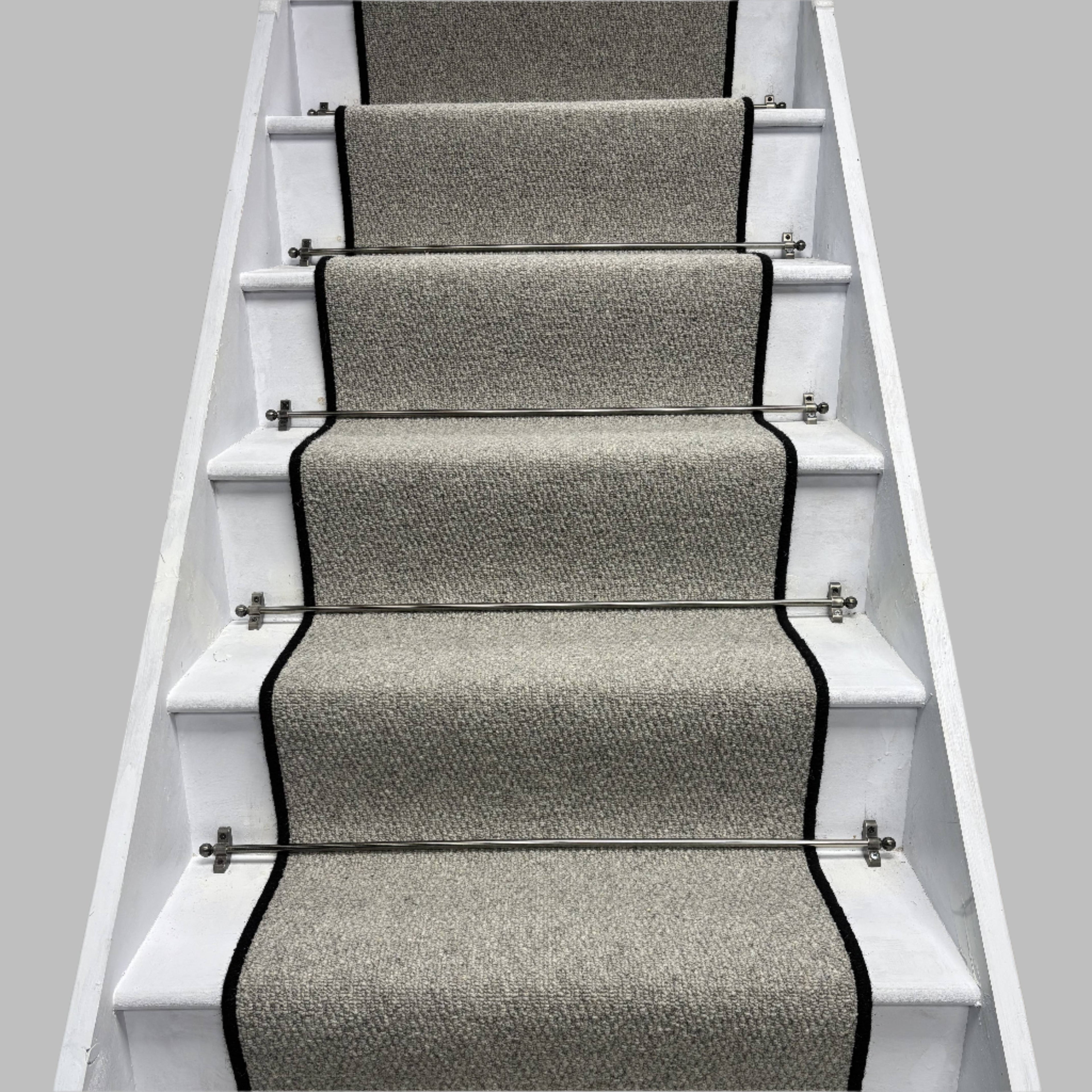 Squirrel Grey Wool Stair Runner with 100% Wool Edge