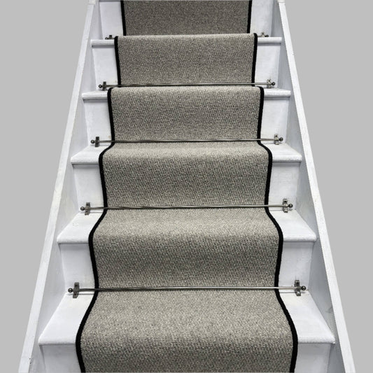 Squirrel Grey Wool Stair Runner with 100% Wool Edge