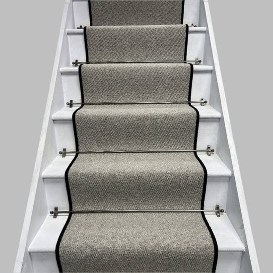 Squirrel Grey Wool Stair Runner with 100% Wool Edge