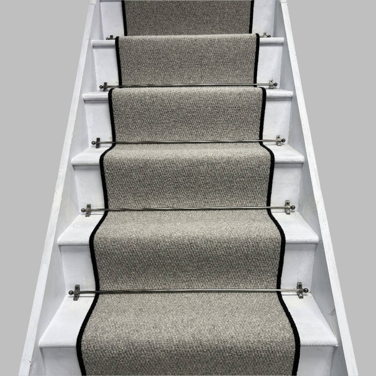 Squirrel Grey Wool Stair Runner with 100% Wool Edge
