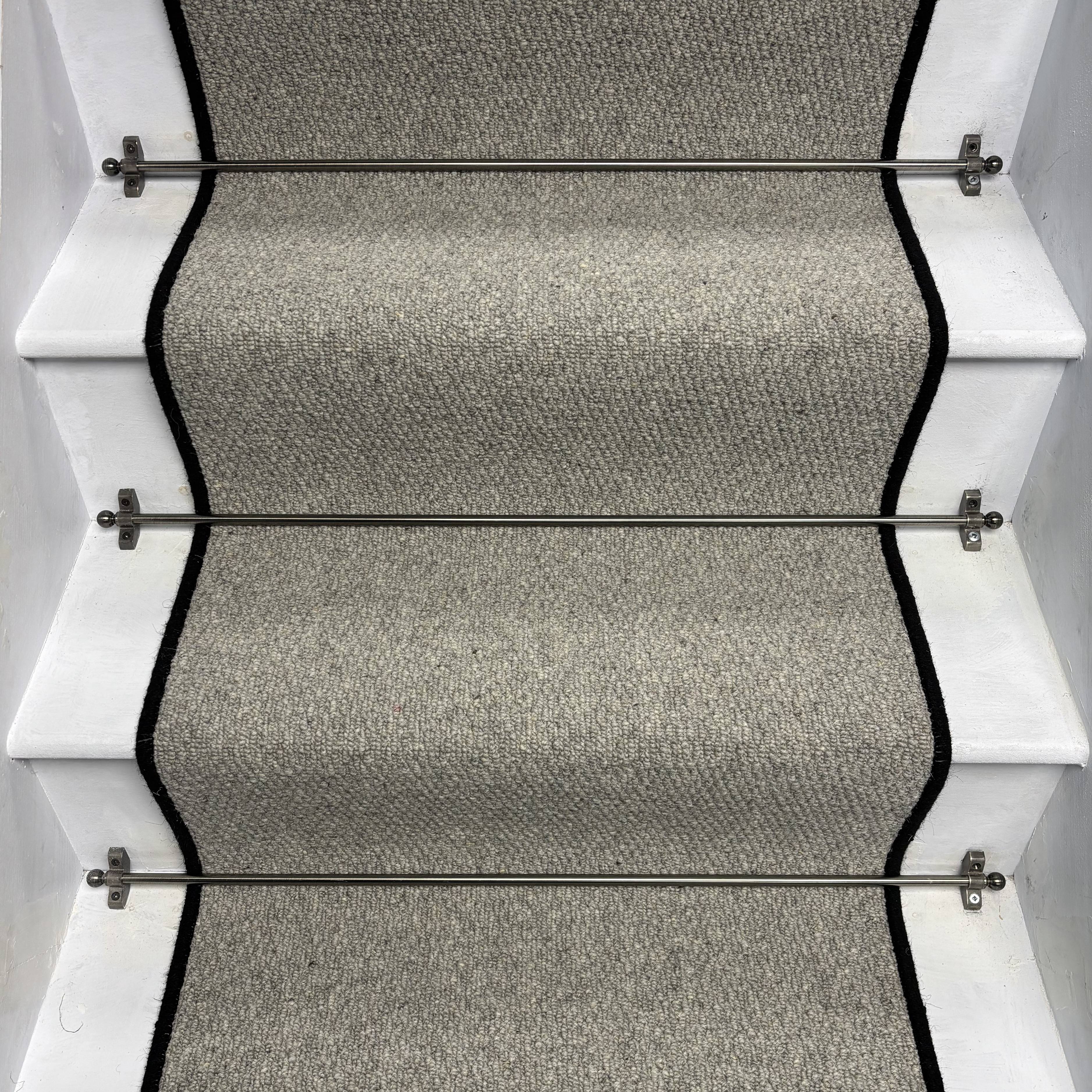 Squirrel Grey Wool Stair Runner with 100% Wool Edge