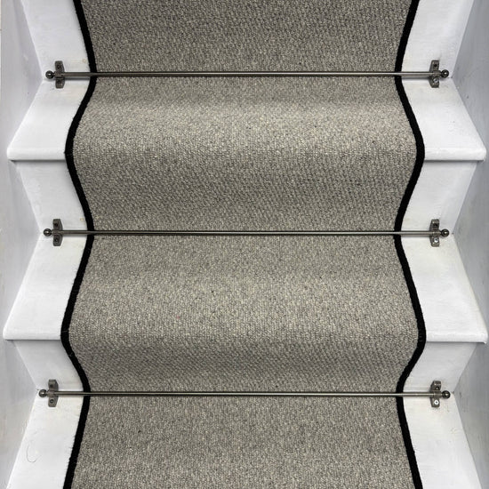 Squirrel Grey Wool Stair Runner with 100% Wool Edge