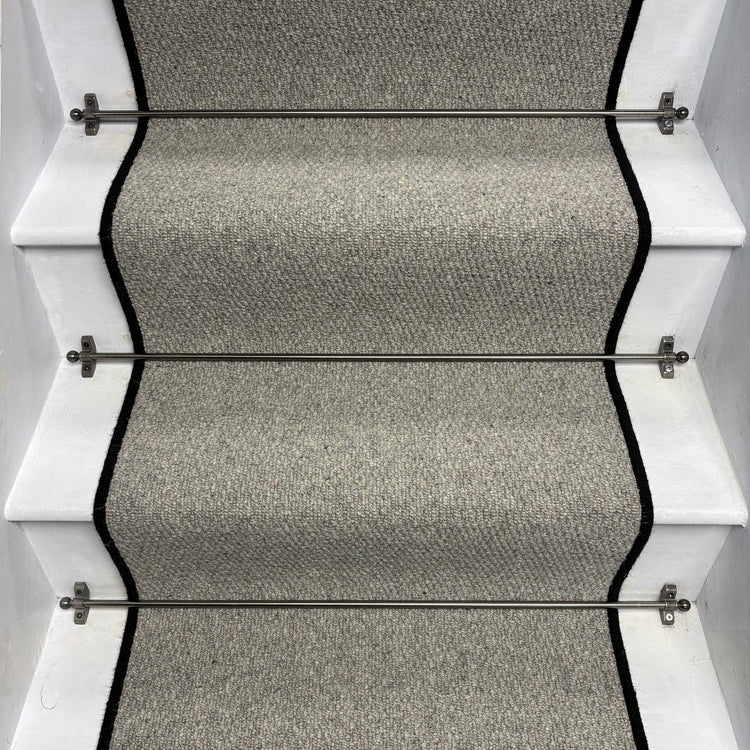 Squirrel Grey Wool Stair Runner with 100% Wool Edge