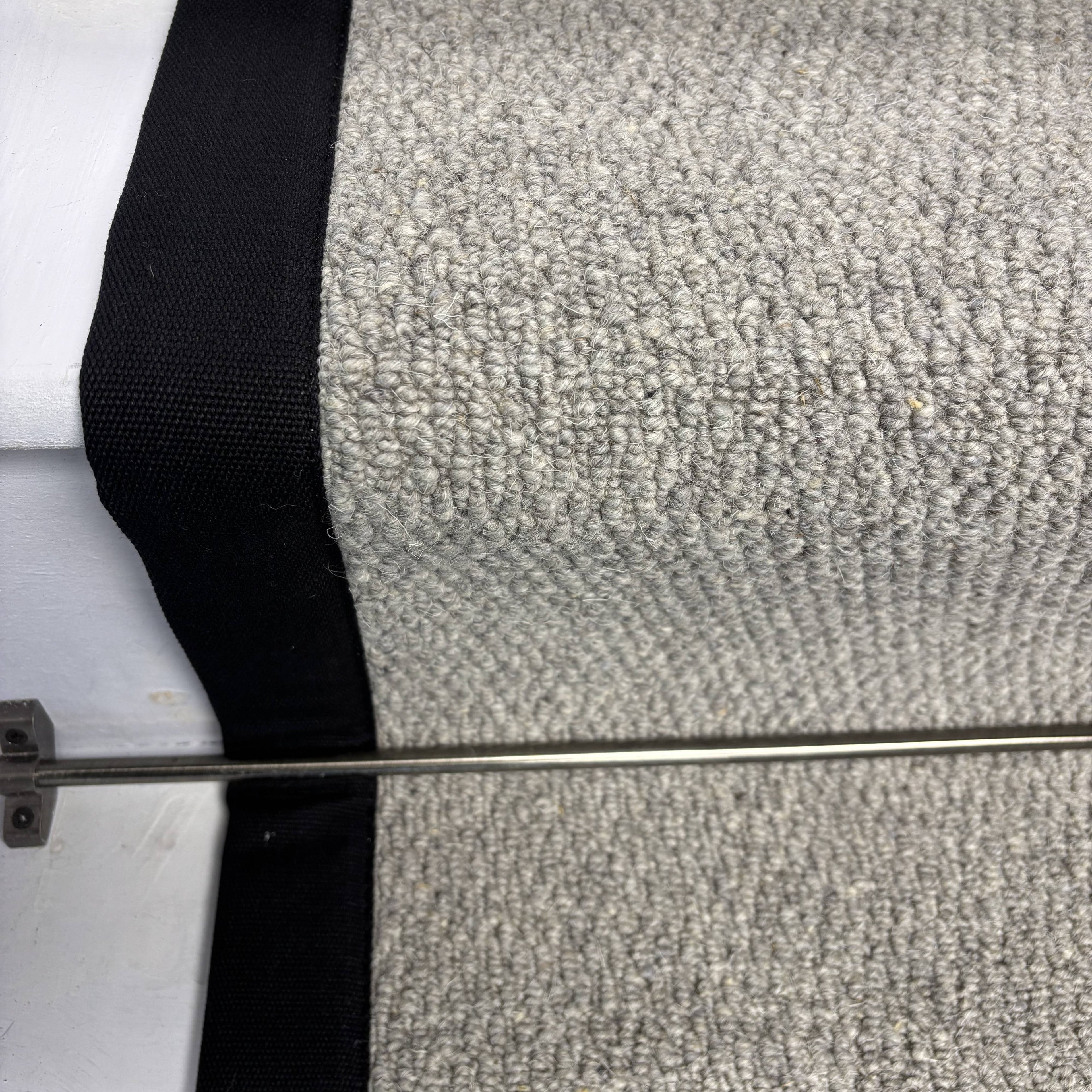 Squirrel Grey Wool Stair Runner with 100% Cotton Black Border