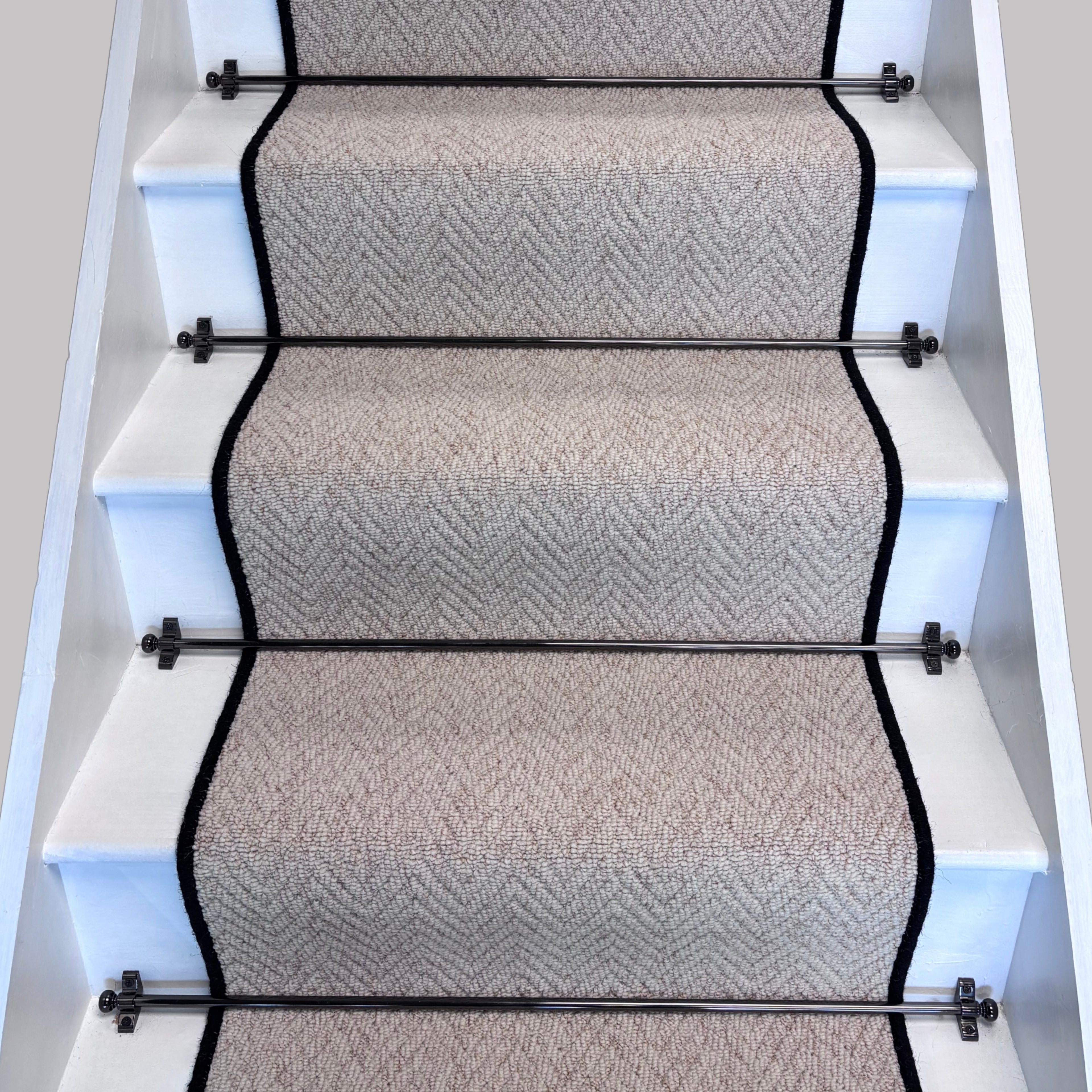 Herringbone Keswick Cream Fleck Stair Runner with 100% Wool Edge