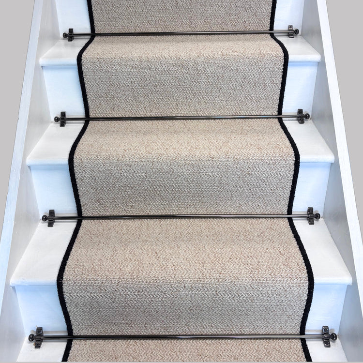 Keswick Cream Fleck Weave Stair Runner with 100% Wool Edge