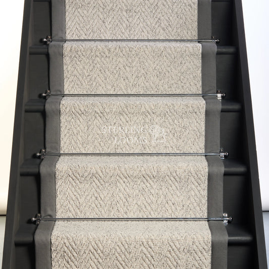 Montague Grey Trim Stair Runner