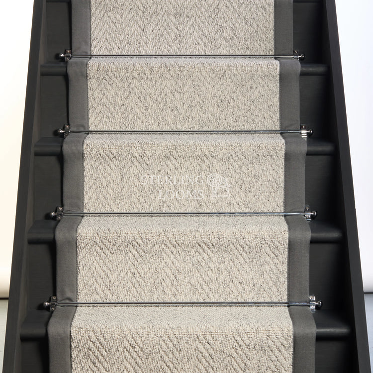 Montague Grey Trim Stair Runner