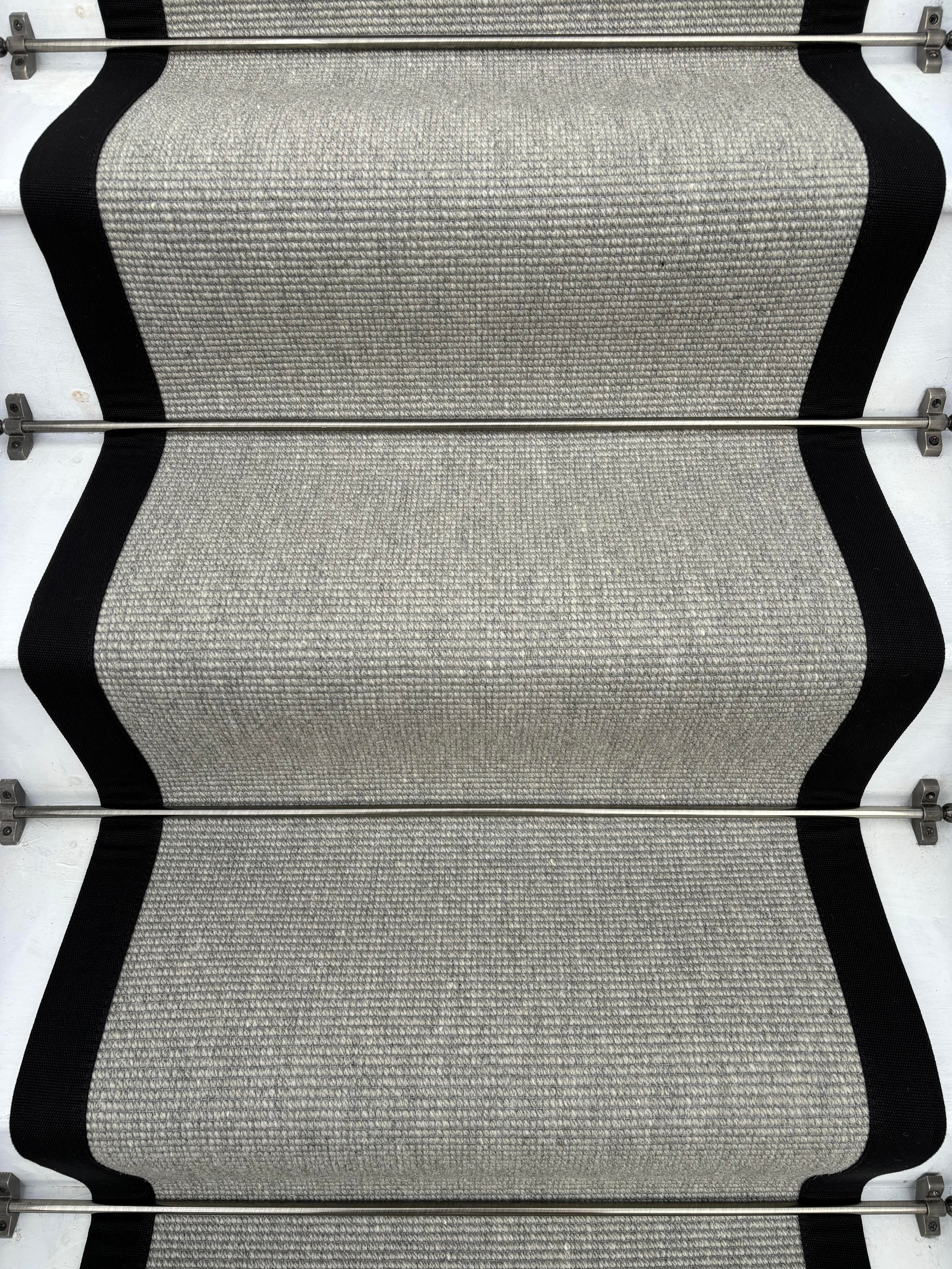 Nickel Quality Wool Stair Runner with 100% Cotton Black Border