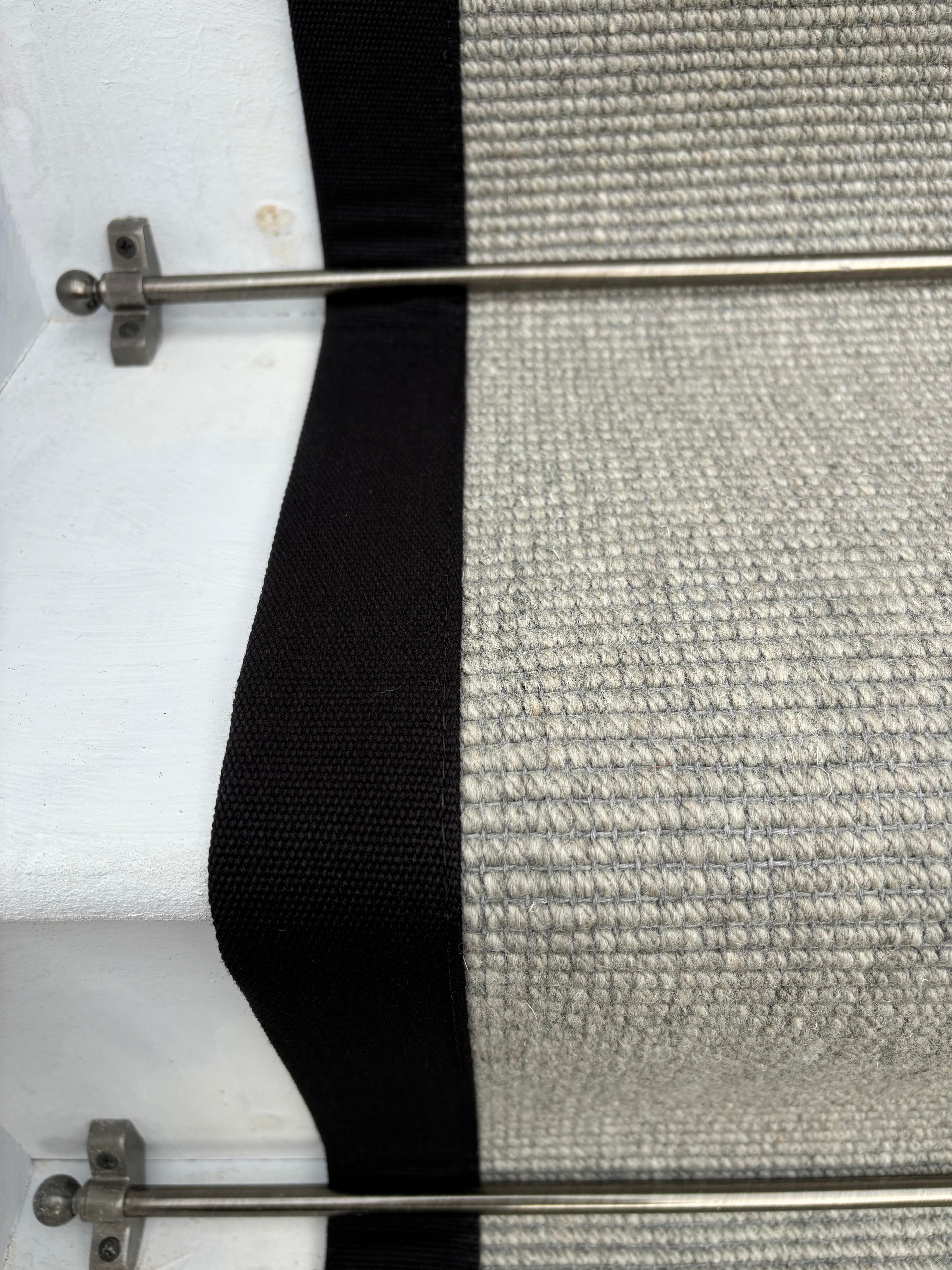 Nickel Quality Wool Stair Runner with 100% Cotton Black Border
