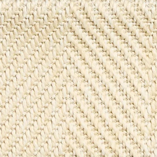 Herringbone New England Ivory Stair Runner with Self-Colour Edge