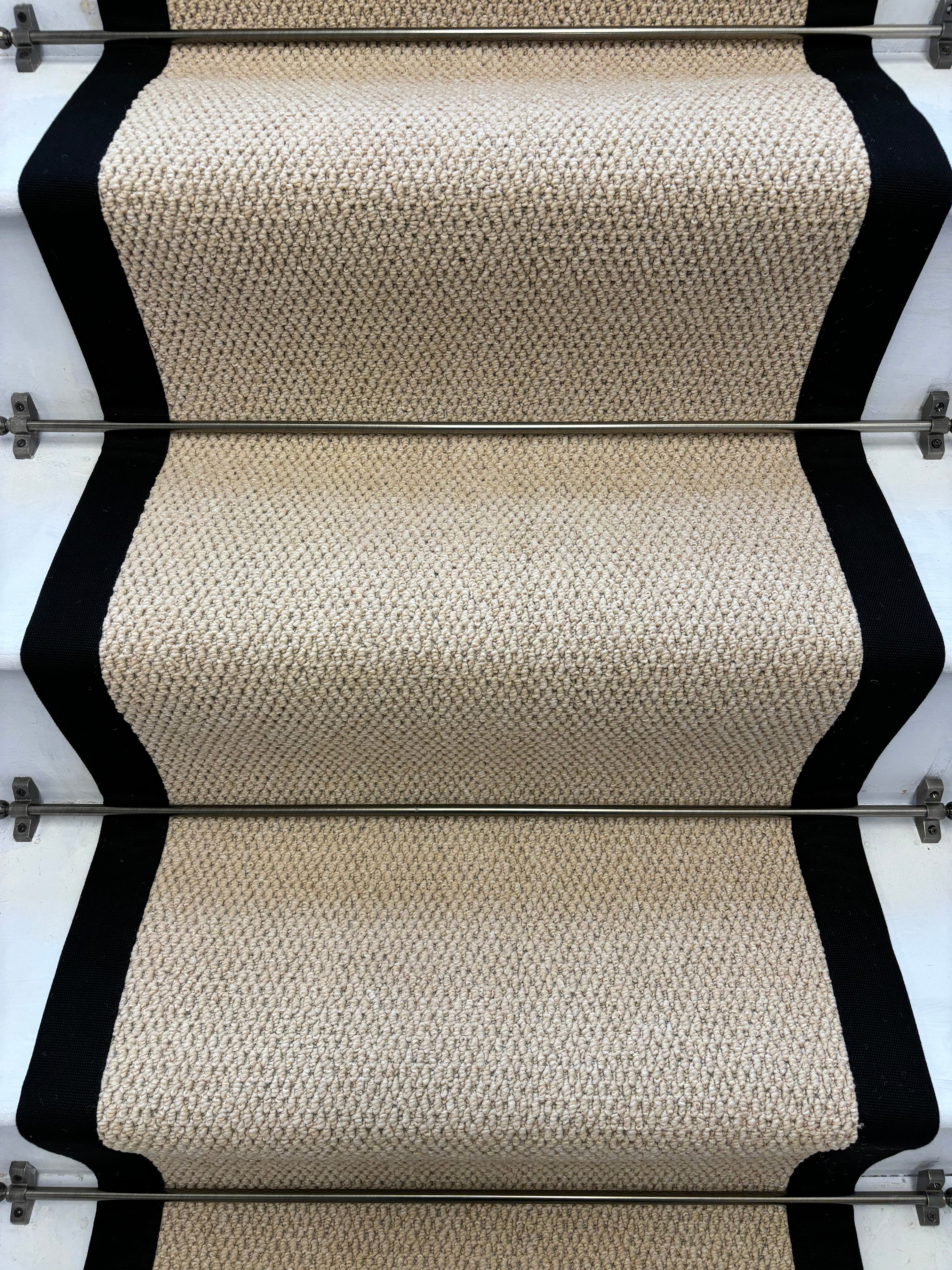 Regatta Beige Stair Runner With 100% Cotton Black Border