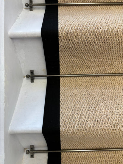 Regatta Beige Stair Runner With 100% Cotton Black Border