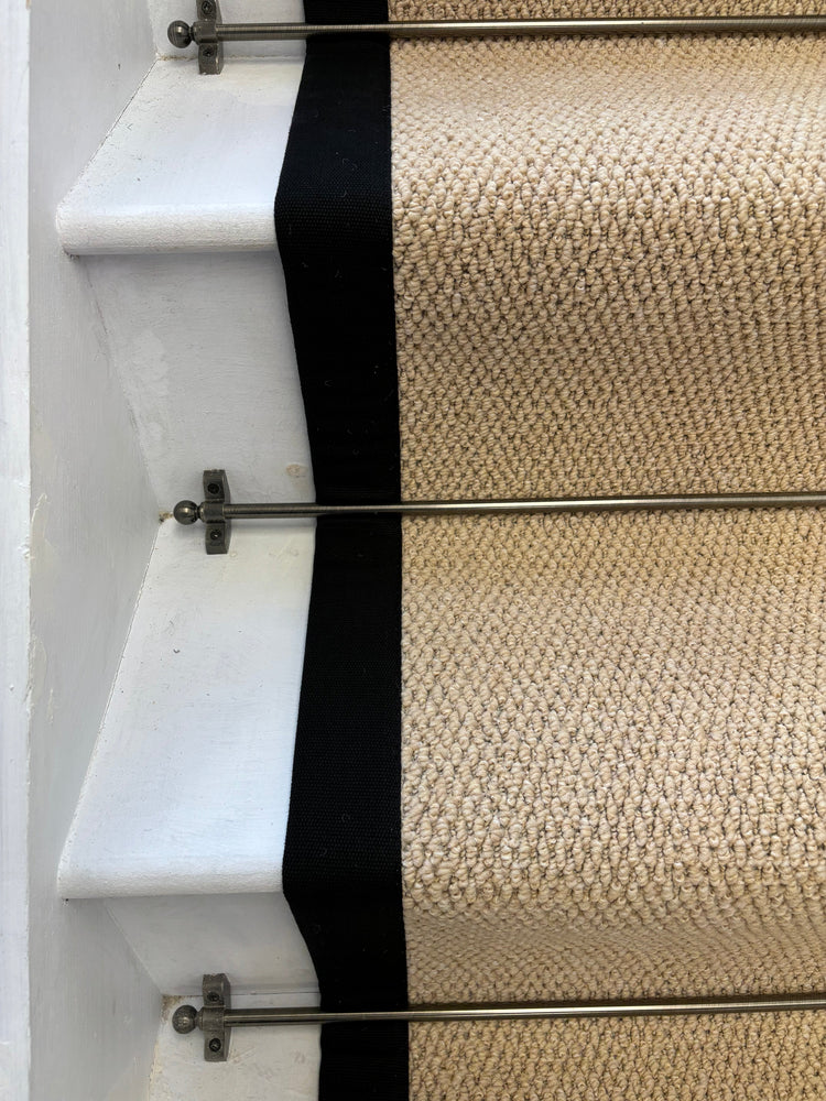 Regatta Beige Stair Runner With 100% Cotton Black Border