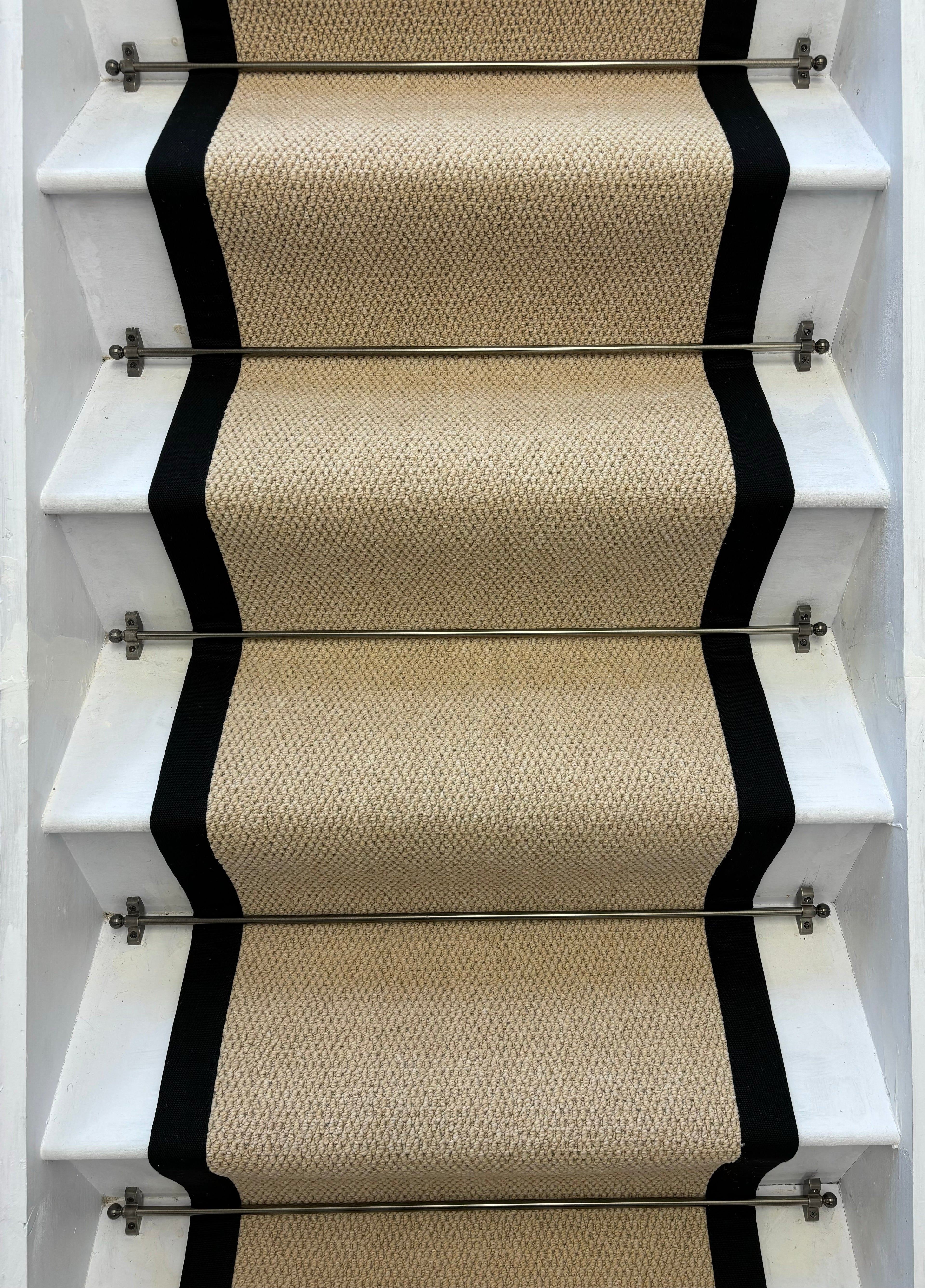 Regatta Beige Stair Runner With 100% Cotton Black Border