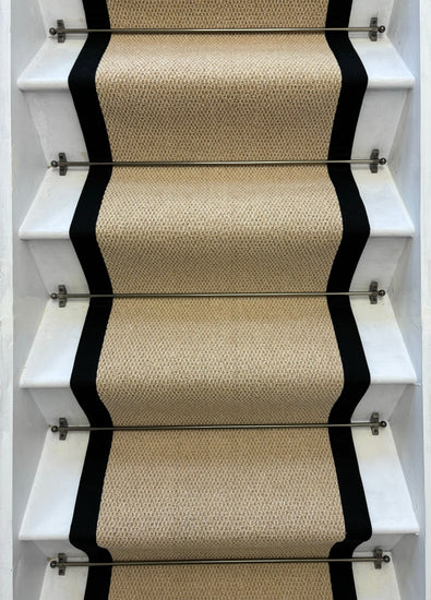 Regatta Beige Stair Runner With 100% Cotton Black Border
