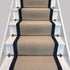 Herringbone Royal Sterling Wool Stair Runner with 100% Cotton Black Border