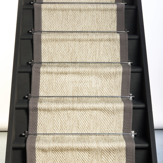 Silver Windsor Grey Trim Stair Runner