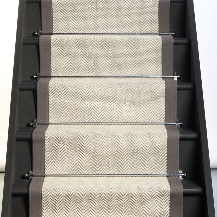 Dapple Grey Trim Stair Runner