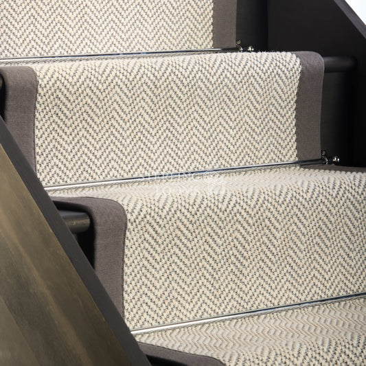 Dapple Grey Trim Stair Runner