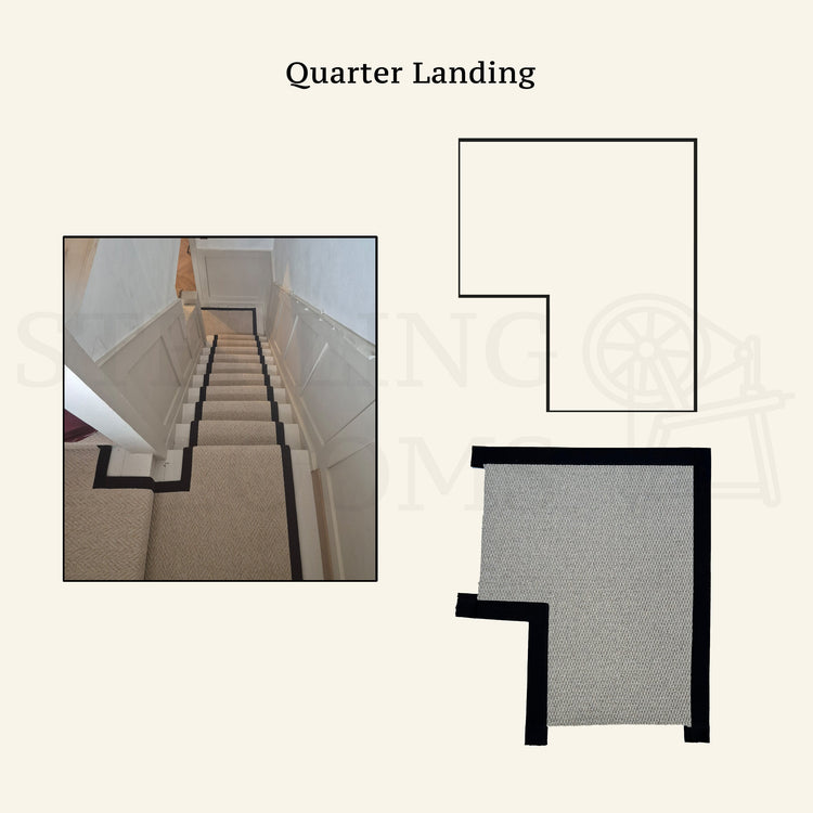 Herringbone Java Stair Runner with 100% Cotton Black Border