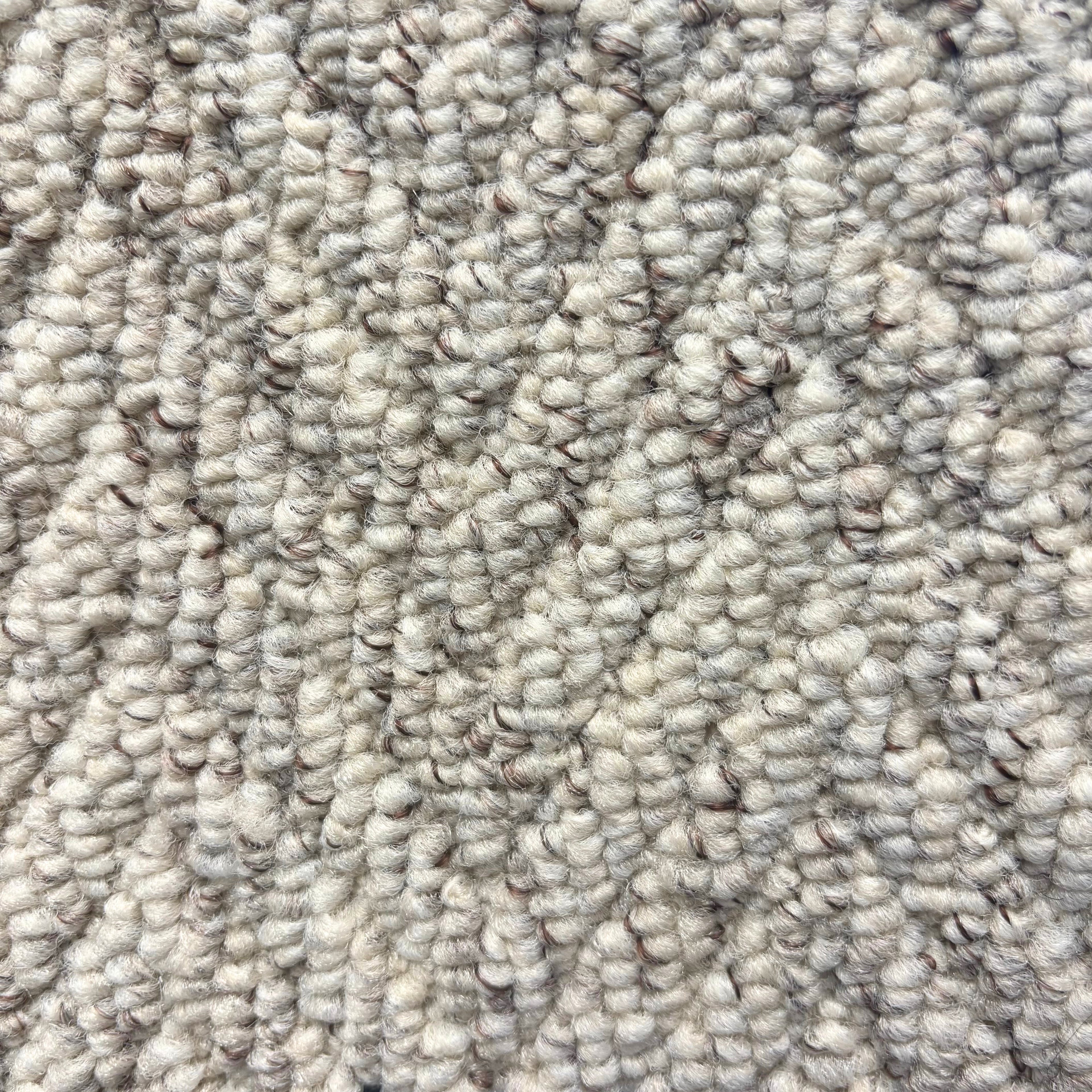 Herringbone Berber Beige Stair Runner with 100% Cotton Black Border